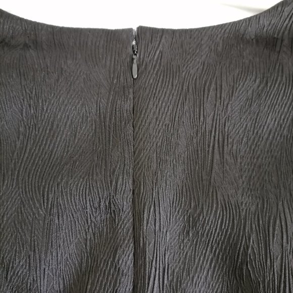 Max & Cleo Womens Black Cap Sleeve Square Neck Textured Sheath Dress Size 12 - Picture 5 of 7